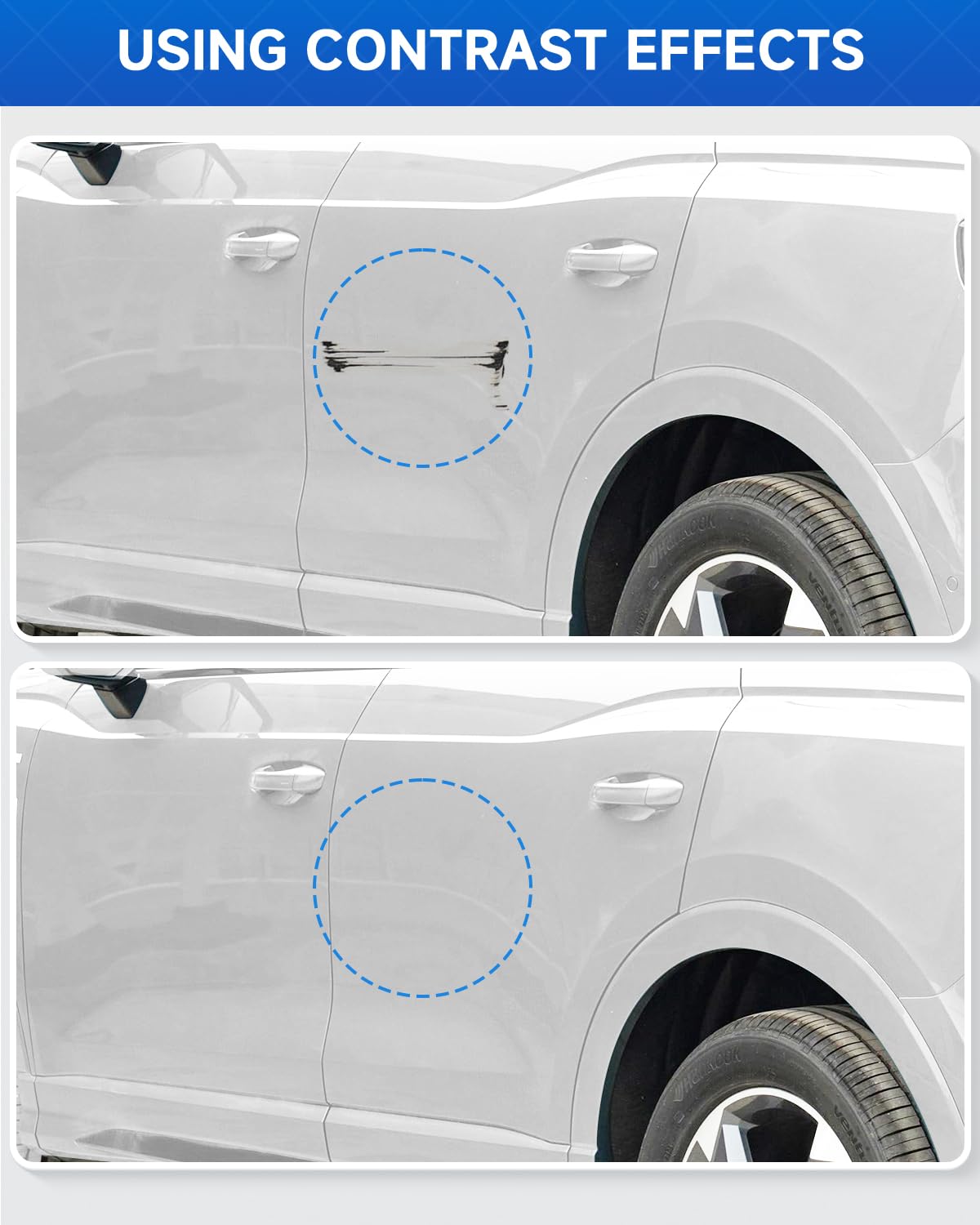 Teslaunch LY9C Ibis White Touch Up Paint Compatible With Audi Exact Match Car Paint Pen Scratch Repair