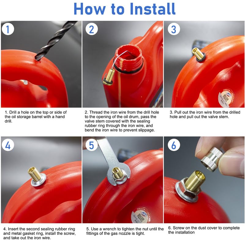 Taotazon Gas Can Vent Caps, 12 Pack Fuel Tank Exhaust Caps, Metal Replacement Plug For Faster Flow, Leak-Proof Jug Vents