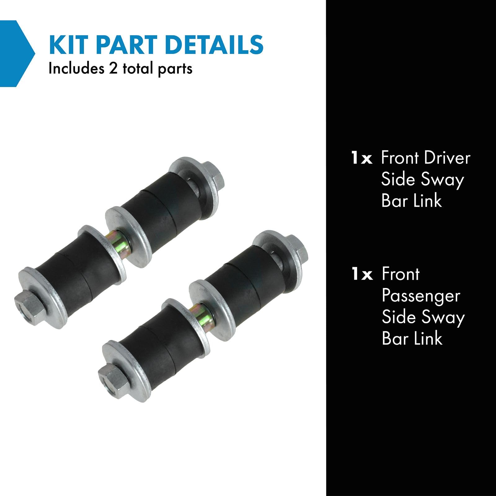 Trq Front Sway Bar Stabilizer Link Set Compatible With 1990-2001 Acura Integra 1988-2000 Honda Civic 1993-1997 Civic Del Sol 198