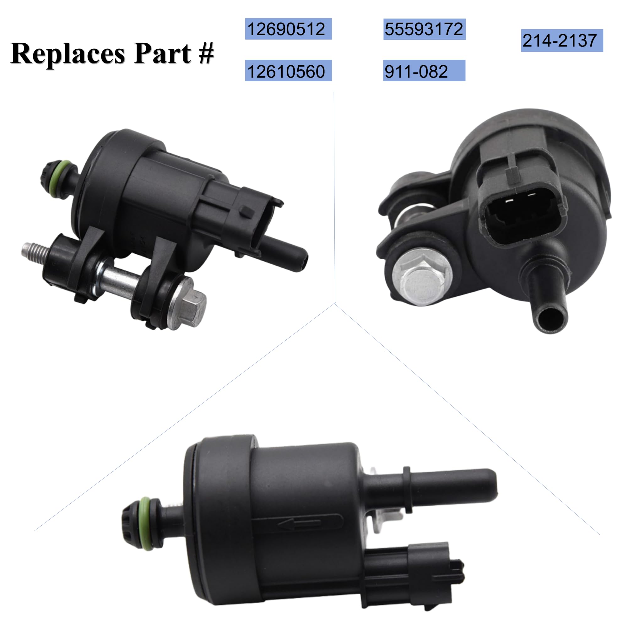 Vapor Canister Purge Valve - Compatible With Buick Enclave Lacrosse Cadillac Ats Cts Srx Xts Chevy Caprice Equinox Impala Gmc Ac