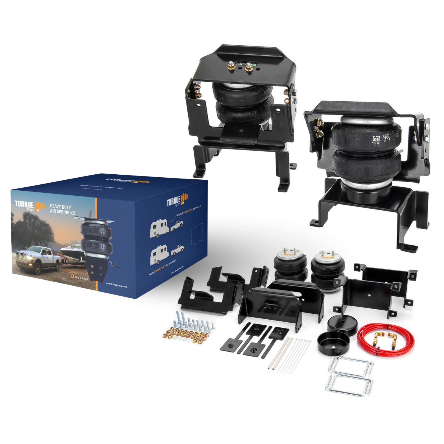 Torque Air Suspension Bags Kit With Internal Jounce Bumper For 2015-2025 Ford F150 2Wd 4Wd F-150 Rear Helper Bag Spring Towing,