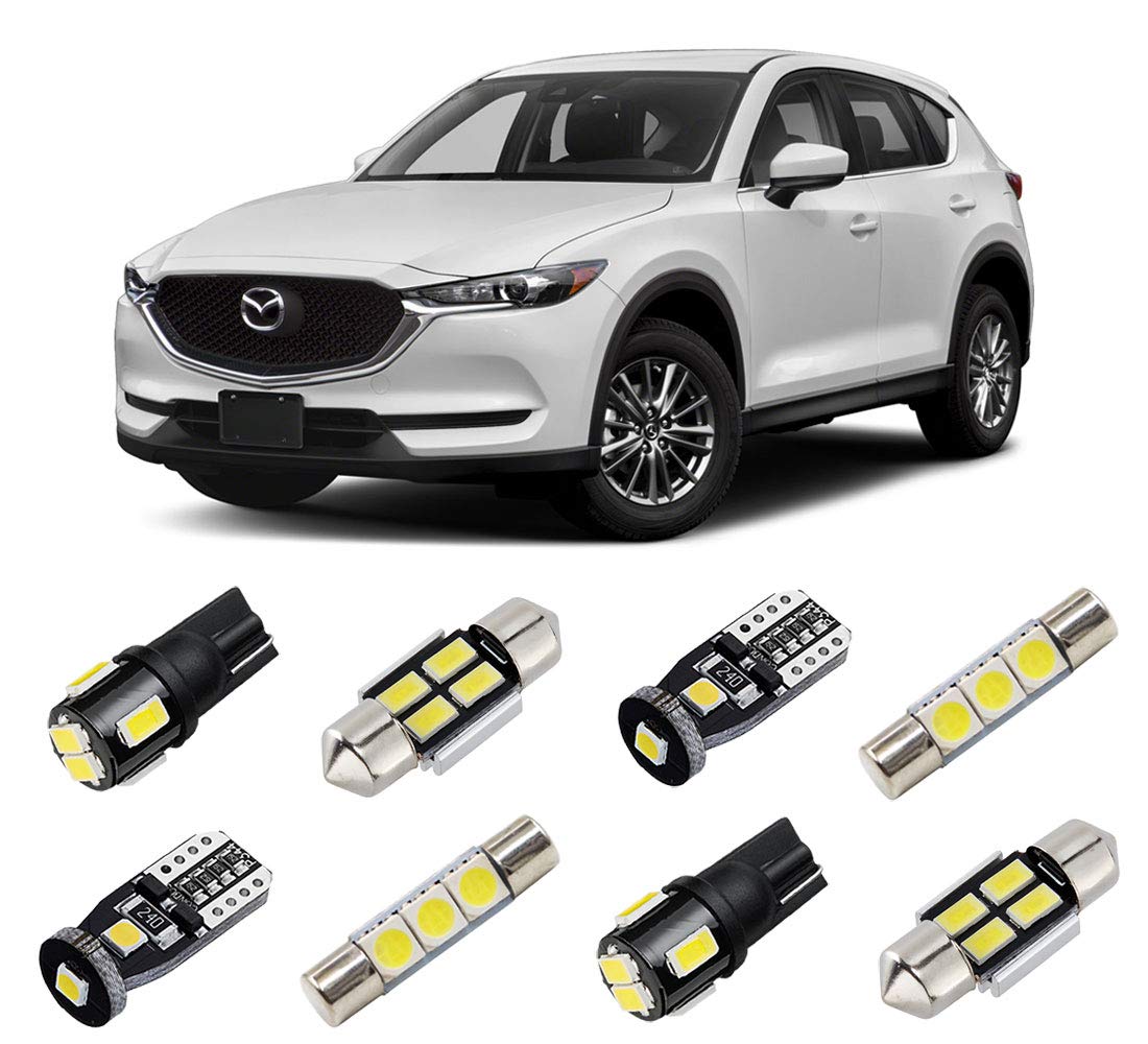 BRISHINE White Interior LED Lights Kit for Mazda CX-5 2013 2014 2015 2016 2017 2018 2019 2020 2021 2022 Super Bright 6000K LED I