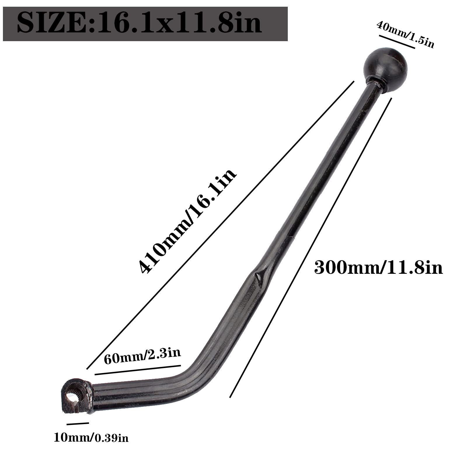 Motorcycle Hand Gear Lever Shifter Handle, 135 Degree Universal Hand Shifter Arm 16.1In Manual Lever Shifter Fit For 50Cc-125Cc