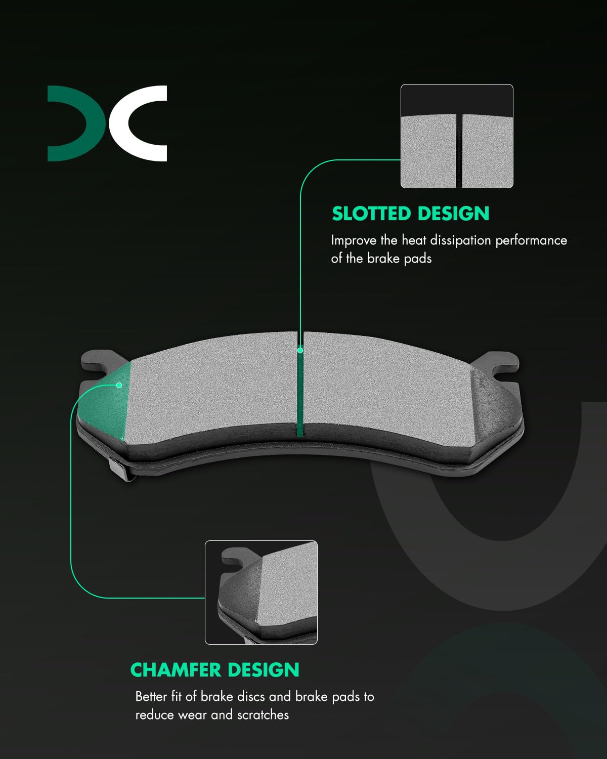 Scitoo D785 D784 Front Rear Semi-Metallic Brake Pads Sets Fit For Chevrolet 1999 2000 2001 2002 2003 2004 2005 2006 2007 2008 20