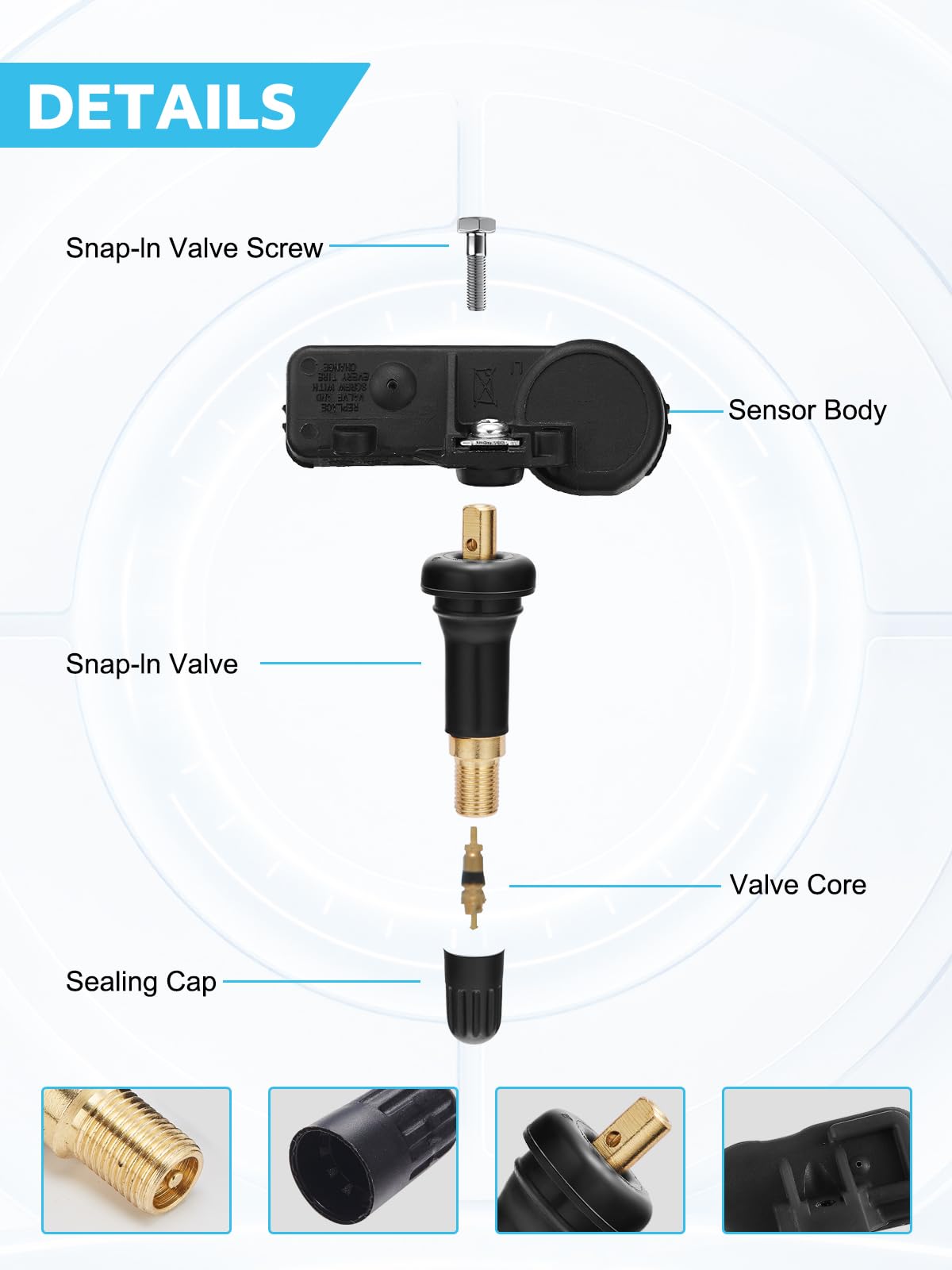 TAUTOY TPMS Sensor,GM 315Mhz Tire Pressure Monitoring Sensor Compatible for Chevy Silverado Equinox GMC Cadillac Buick Pontiac S