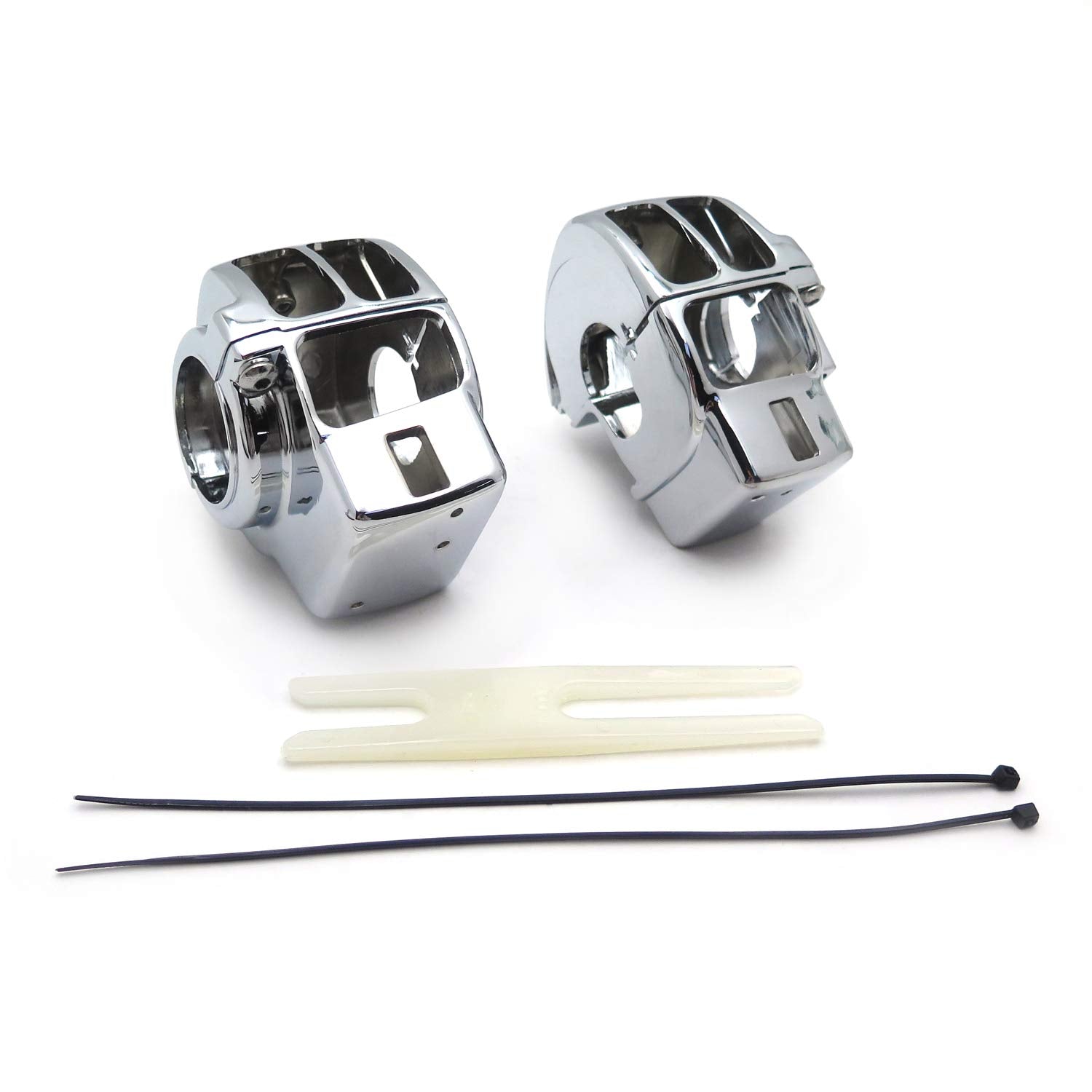 Smt-Chrome Switch Housing Cover Compatible With 2006-2013 Harley Street Glide Flhx 2010-2013 Harley Road Glide Custom Fltrx [B01