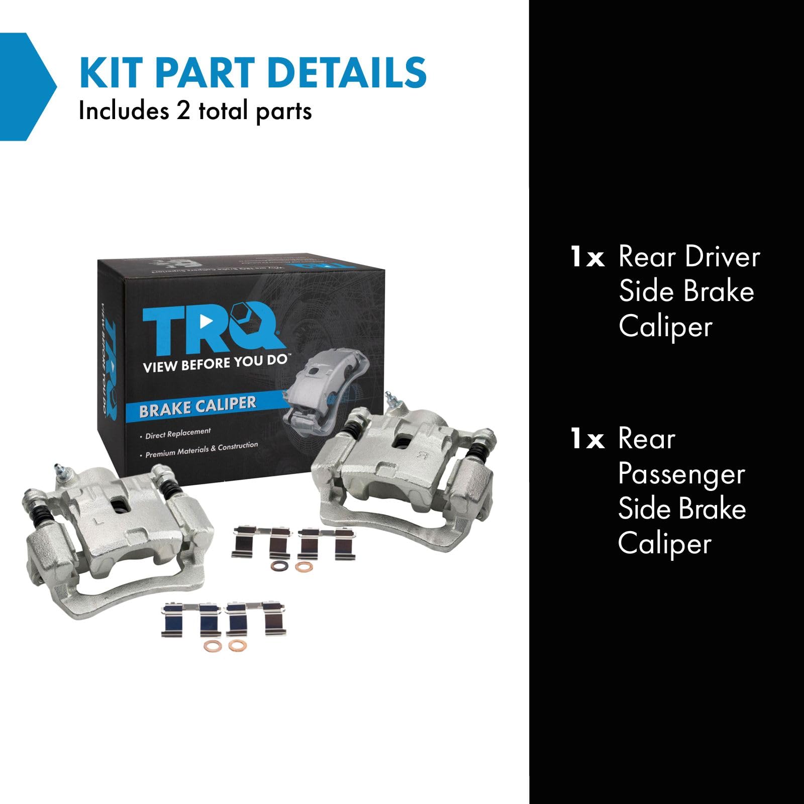Trq Rear Brake Caliper Set Compatible With 2009-2013 Subaru Forester 2008-2014 Impreza 2015-2019 Wrx