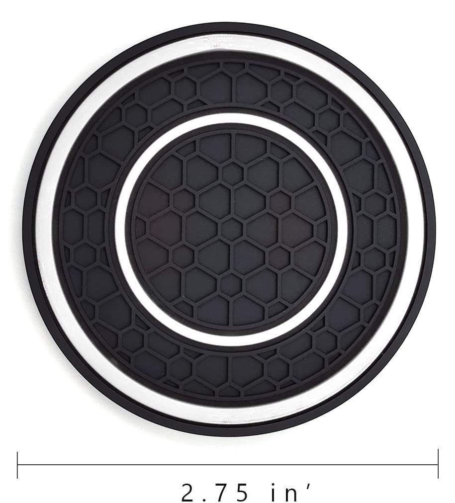 Auprite Car Cup Holder Coasters, 2 Pack Universal Auto Anti Slip Cup Holder Insert Coaster, Car Interior Accessories (White)