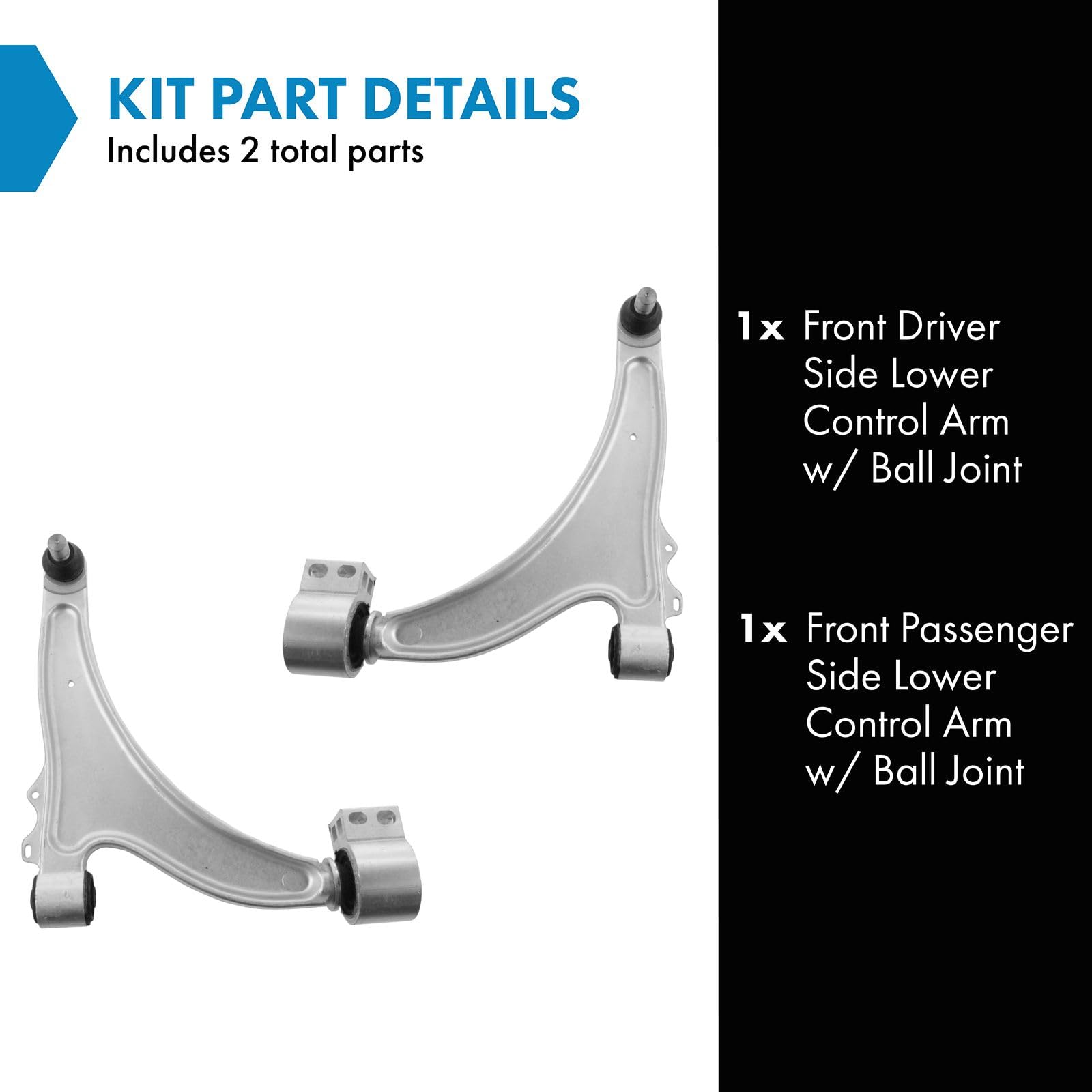 Trq Front Lower Control Arm With Ball Joint Set Compatible With 2010-2016 Buick Lacrosse 2011-2017 Regal 2013-2015 Chevrolet Mal