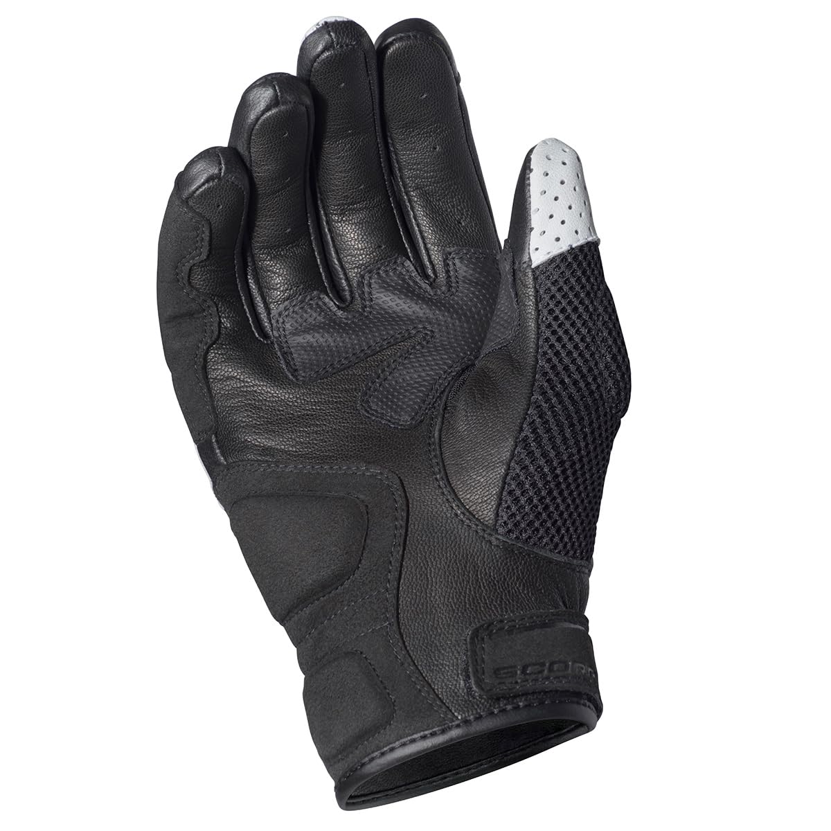 ScorpionEXO Vortex Air Motorcycle Riding Gloves Carbon Fiber Knuckles Touchscreen Compatible (White - Large)