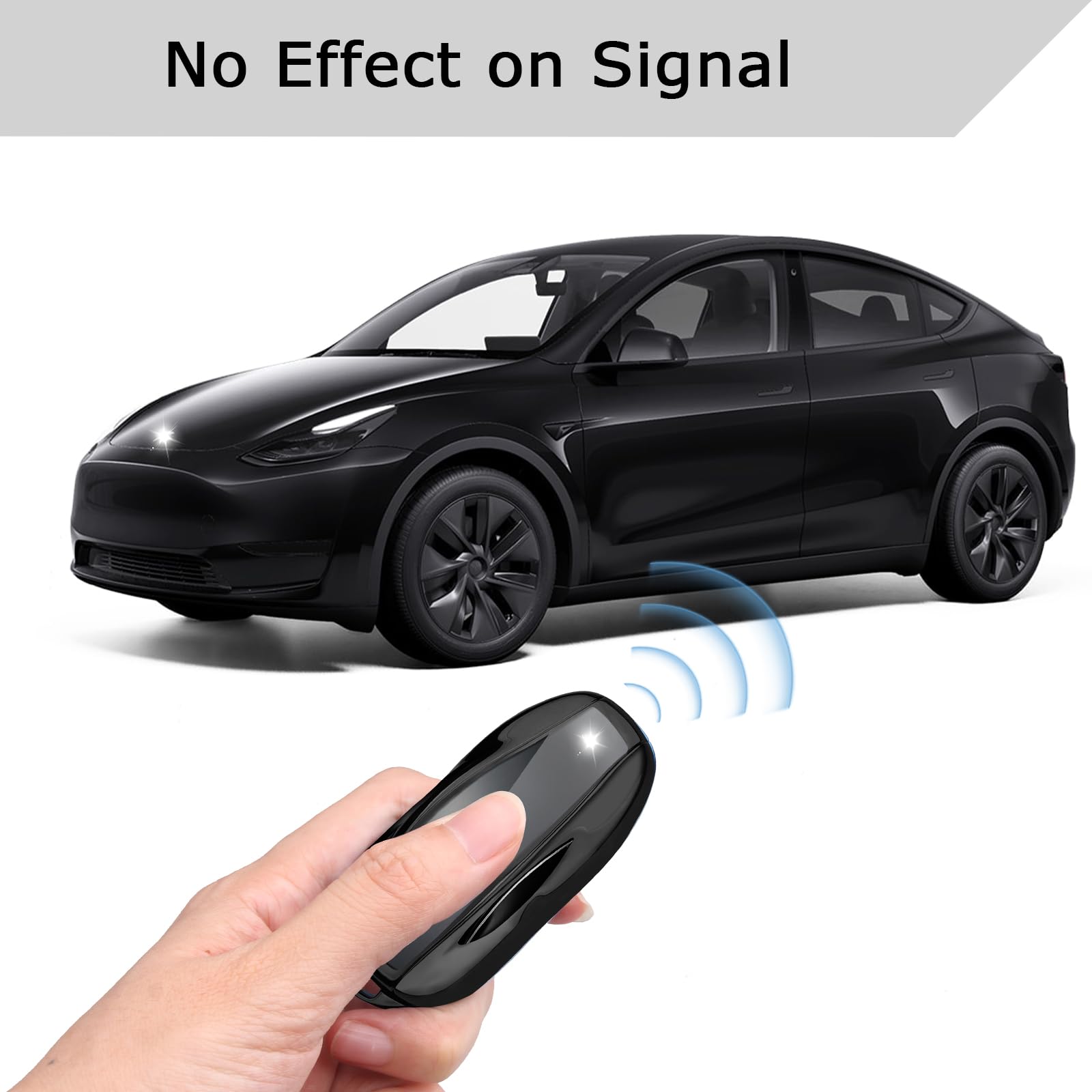 Qbuc For Tesla Key Fob Cover With Keychain Soft Tpu Protection Case Compatible With Tesla Model 3 / Y (Black)