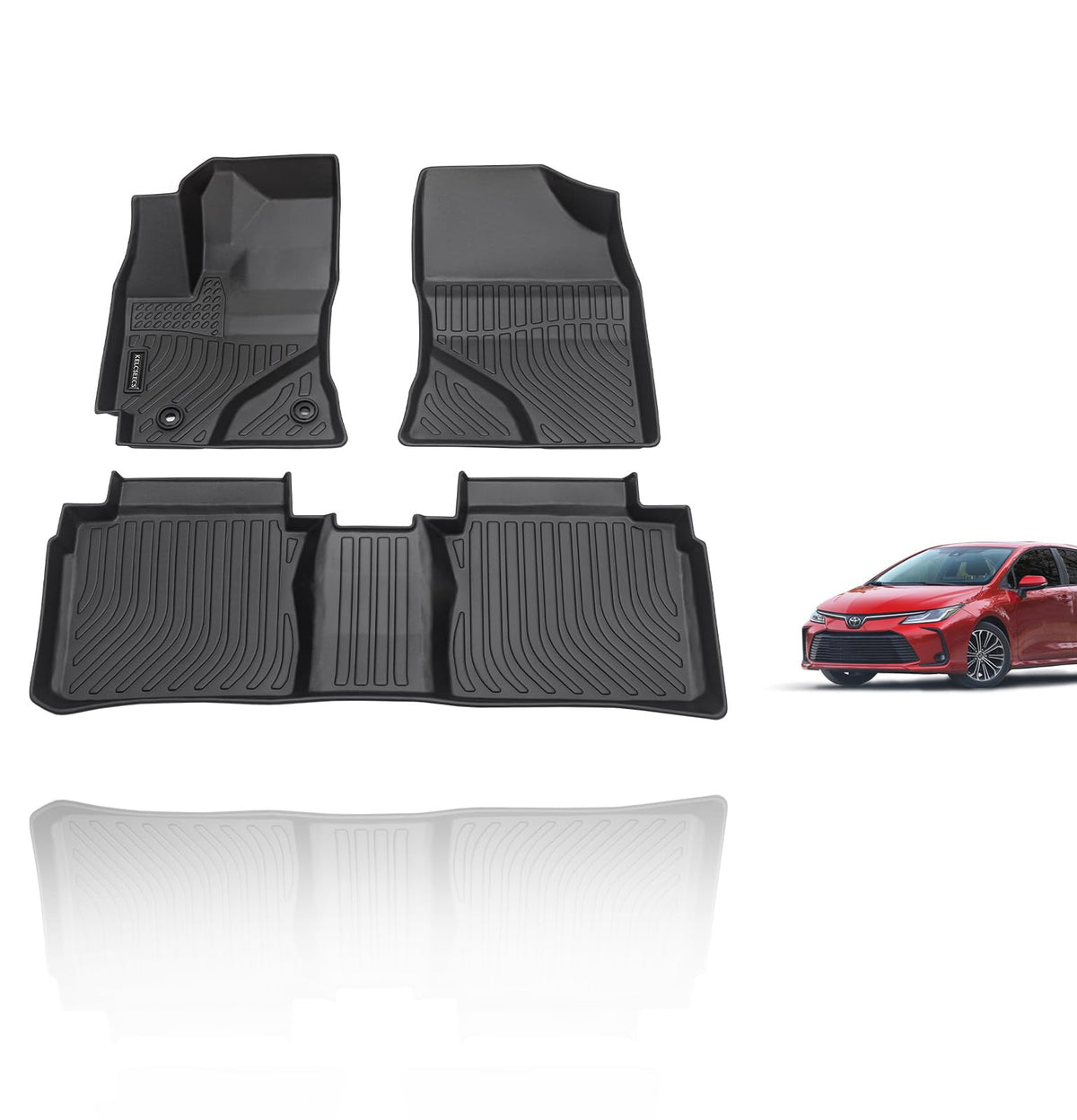 KELCSEECS Floor Mats for 2014-2019 Corolla, Waterproof Custom Car Mats, All-Weather Guard with TPE Liners, Automotive Full Set f