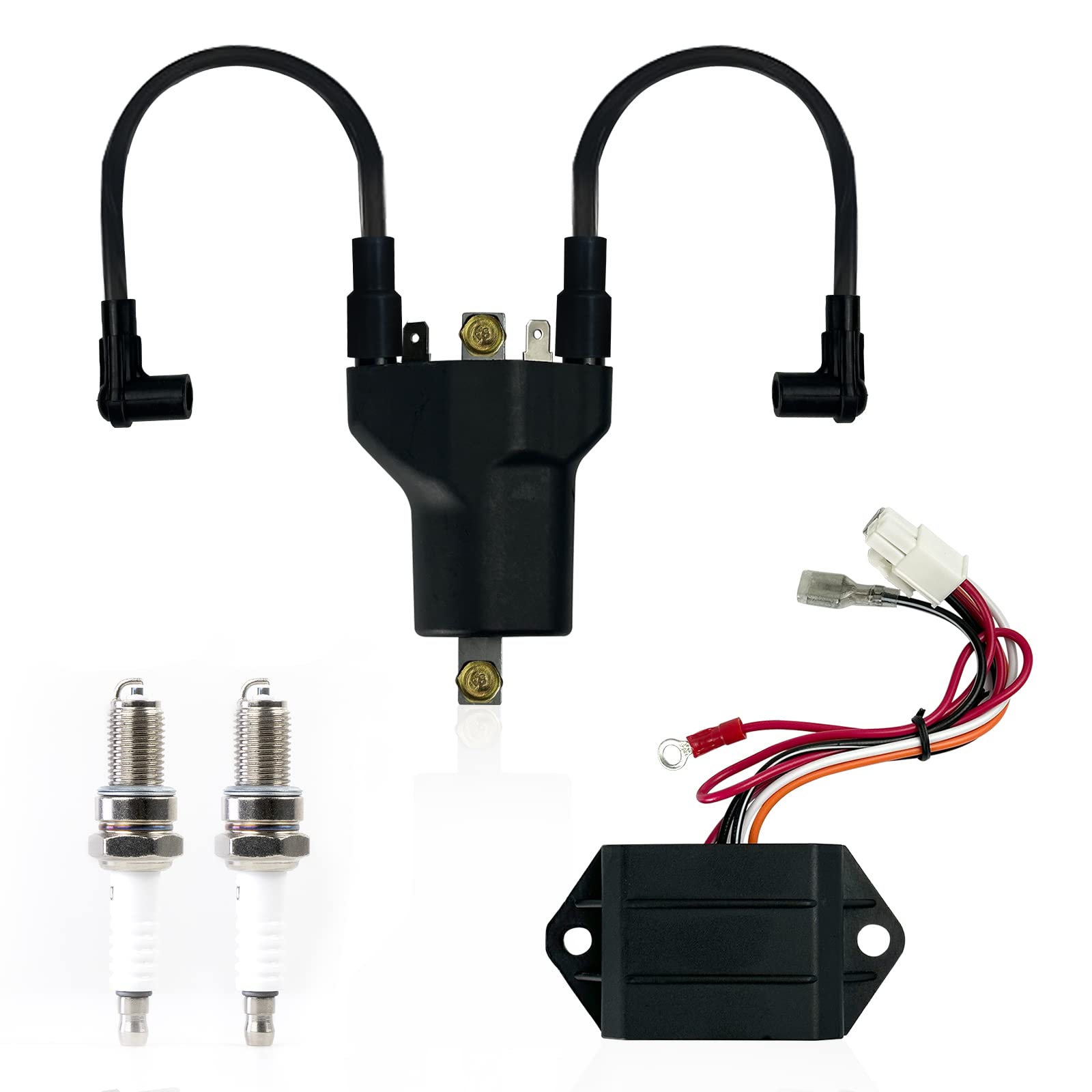 Igniton Cdi Box Ignition Coil Spark Plugs For Ezgo Ezgo Golf Cart 4 Cycle Gas 1996-1998 72562-G01 26652-G01