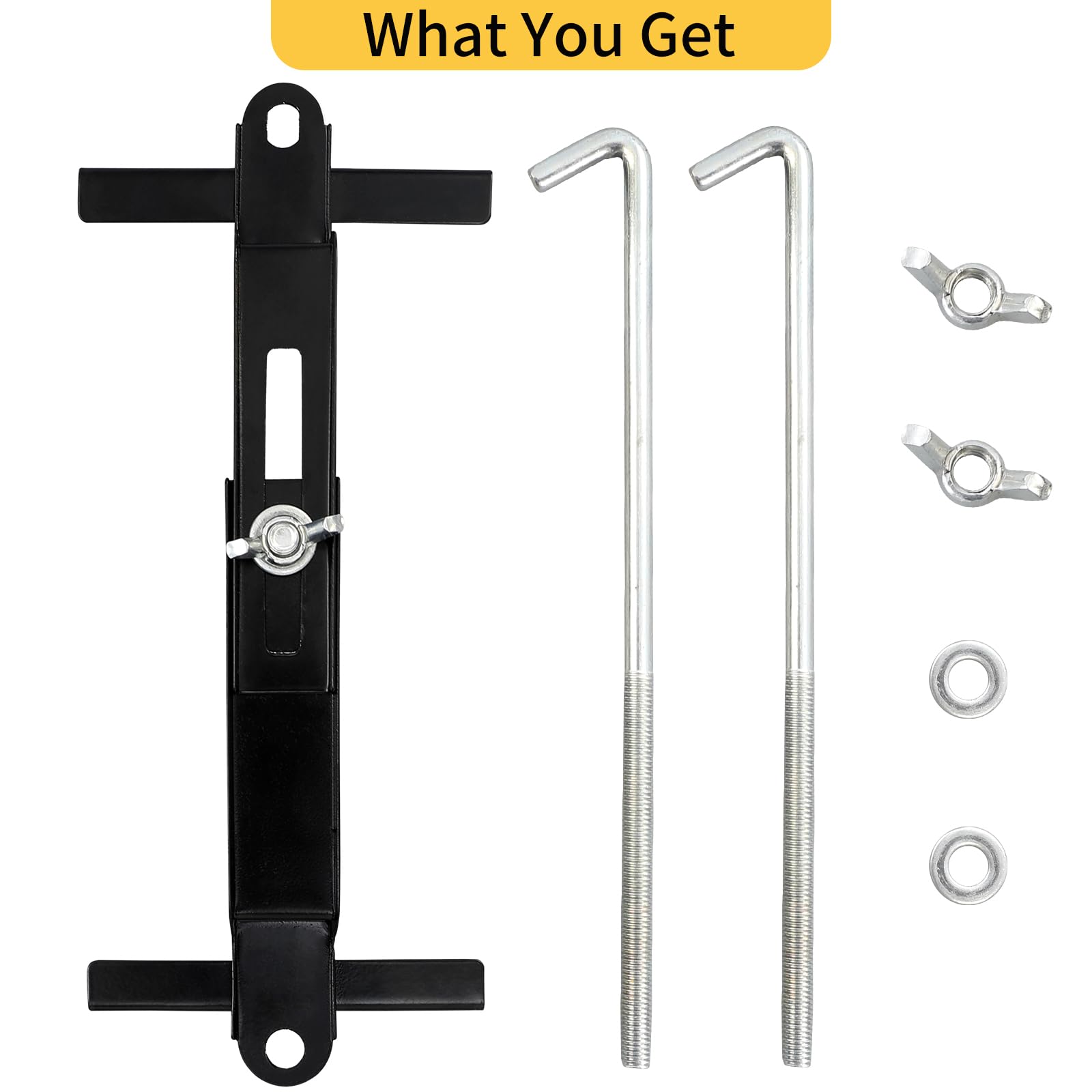 Car Battery Hold Down Kit, High-Strength Car Battery Crossbar with Heavy-Duty Clamps, Rust-Resistant Car Battery Holder with J-b