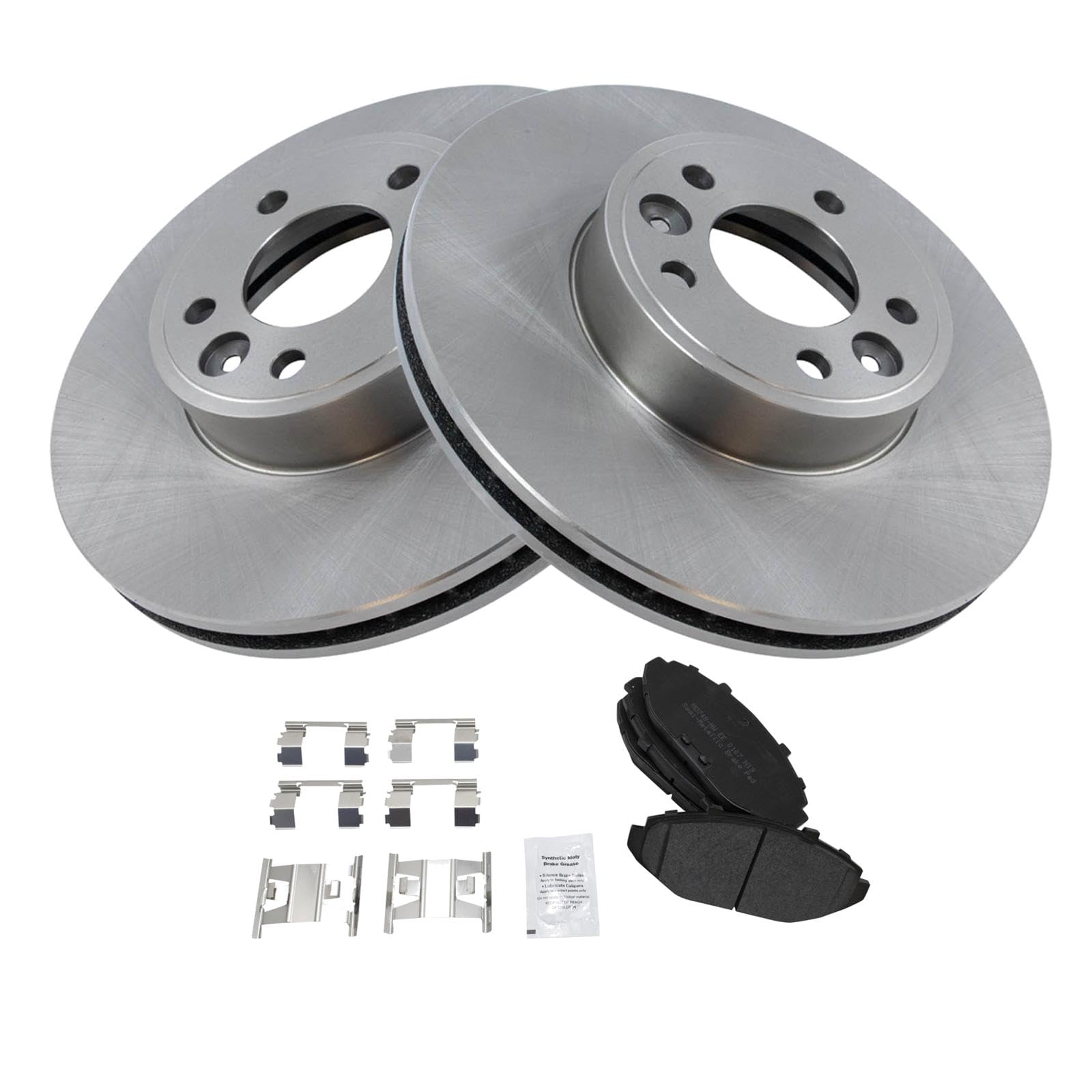 Trq Front Brake Pad & Rotor Kit Brake Pads Brake Rotor Semi-Metallic Compatible With 1998-2002 Ford Crown Victoria Lincoln Town