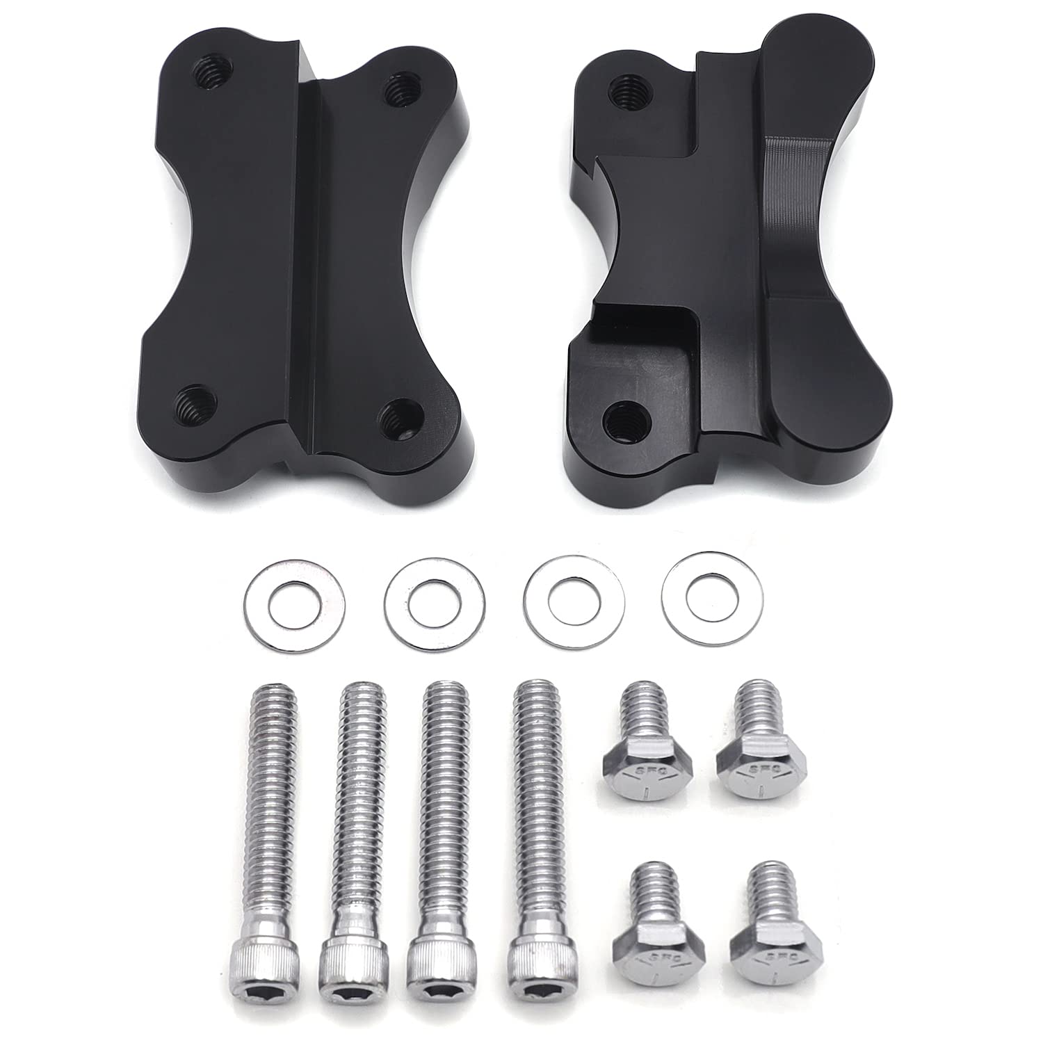 Httmt H2702- Black Fender To Fork Adapter Mount Bracket Compatible With 86-14 Harley Flst W/ 21 Inches Wheel