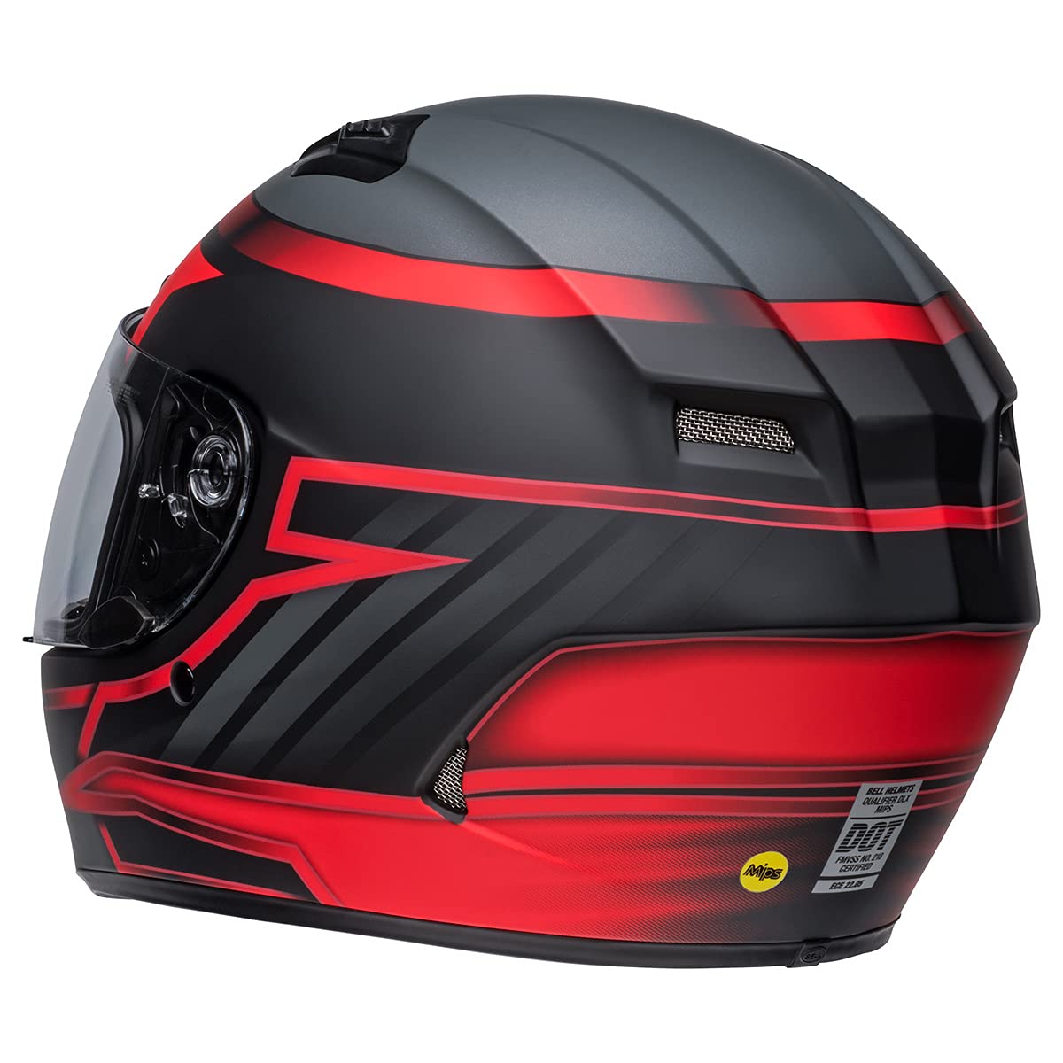 Bell Qualifier Dlx Mips Street Helmet (Raiser Matte Black/Crimson - X-Large)