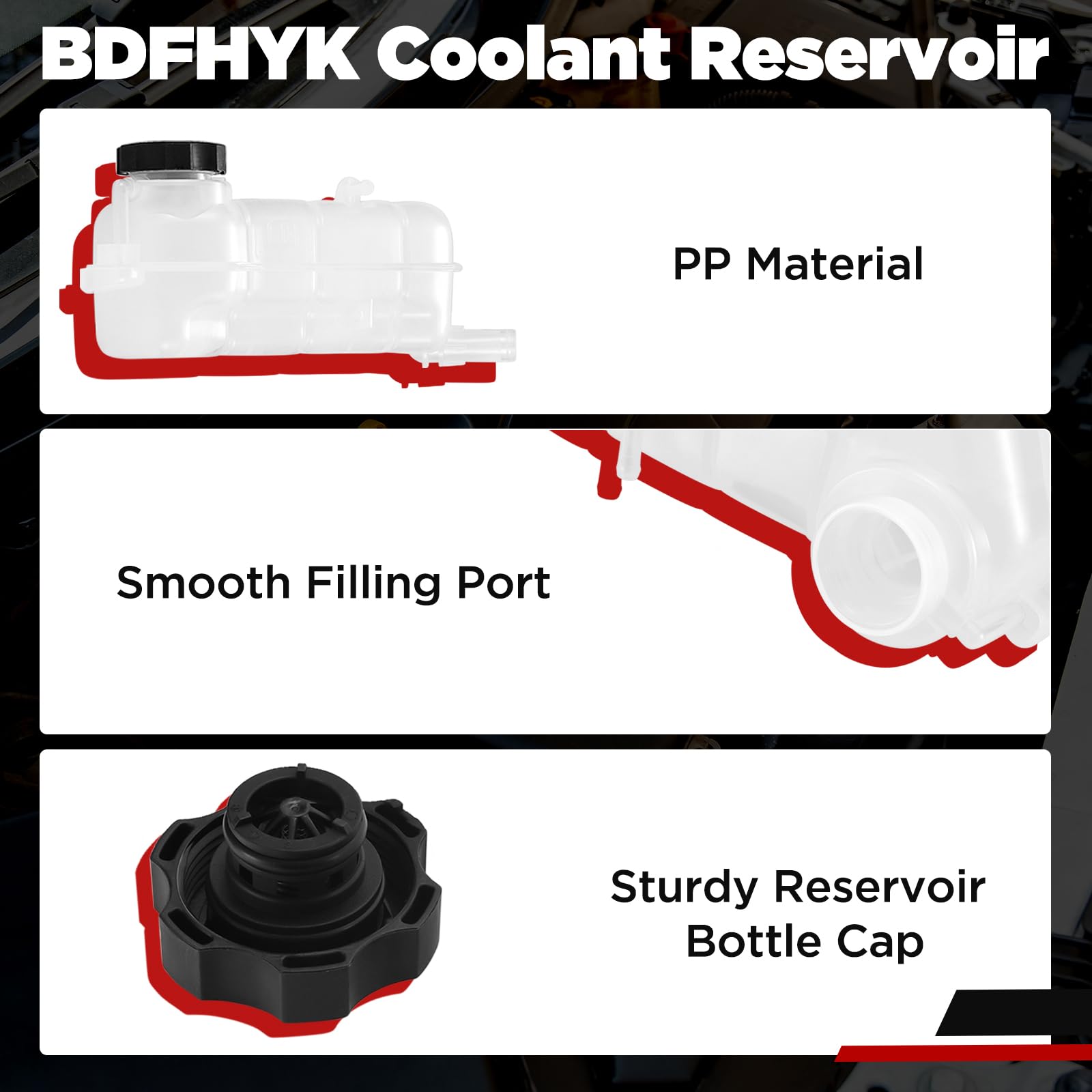 Bdfhyk Engine Coolant Expansion Reservoir Overflow Tank Compatible With 2012-2019 Chevrolet Chevy Sonic Replace 95048411 4260922
