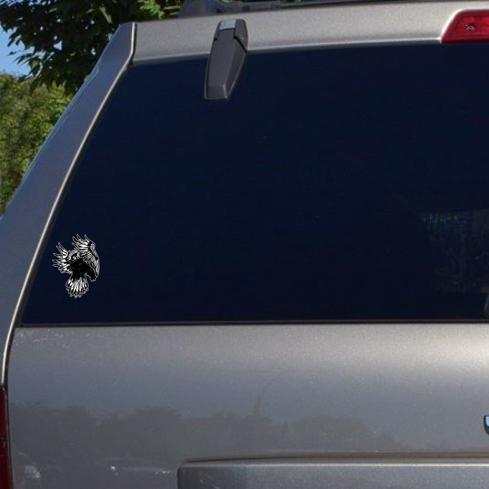 Dark Spark Decals Majestic Flying Black And White Owl - 4 Inch Full Color Vinyl Decal For Indoor Or Outdoor Use, Cars, Laptops,