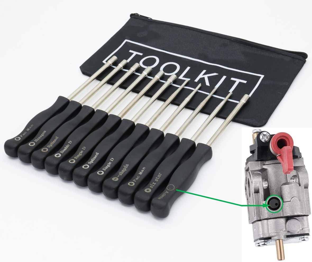 11 Pcs Carburetor Adjustment Tool Screwdriver Kit For Common 2 Cycle Carburator Adjusting Small Engine Carb Tune Up Adjusting To