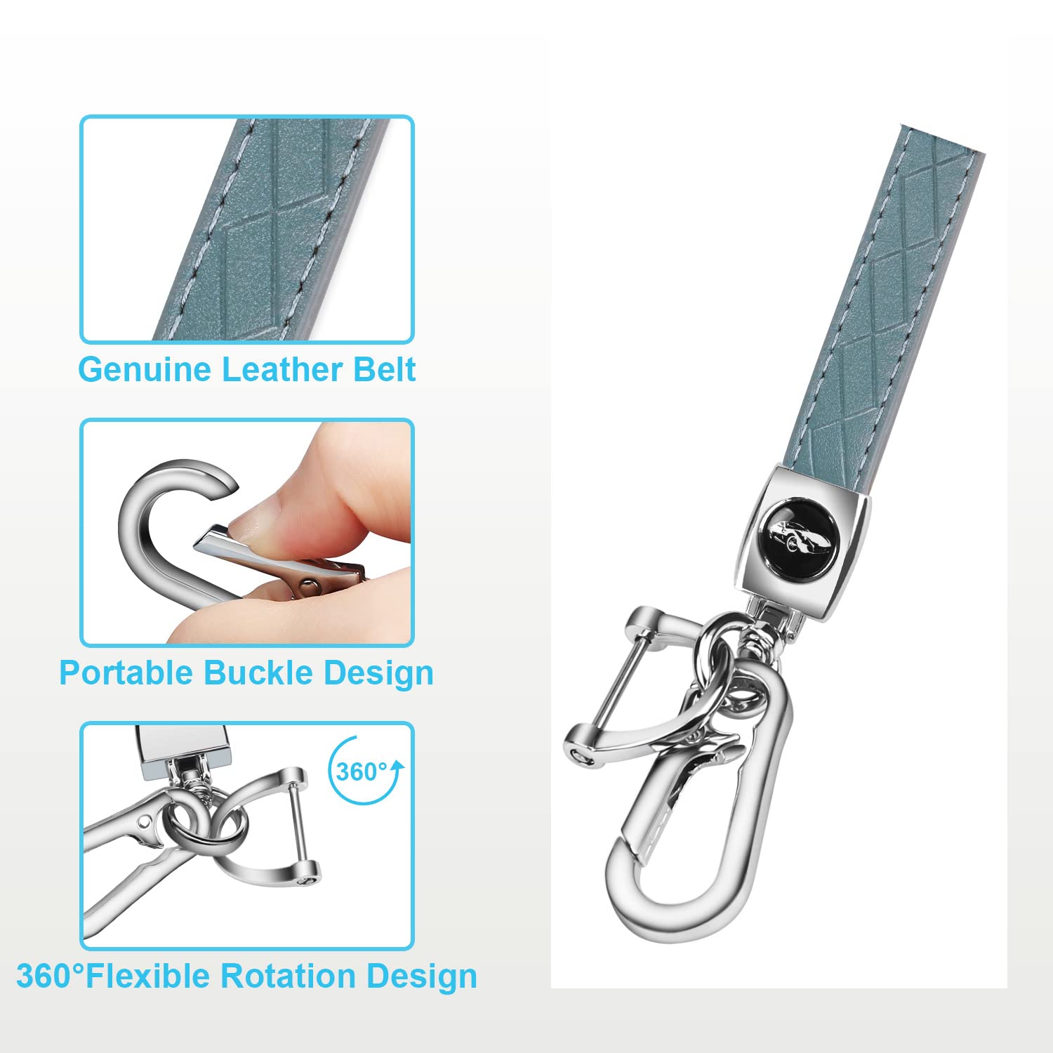 Qbuc For Jeep Key Fob Cover With Leather Keychain Tpu Protection Key Case Compatible With Grand Cherokee Renegade Smart Key