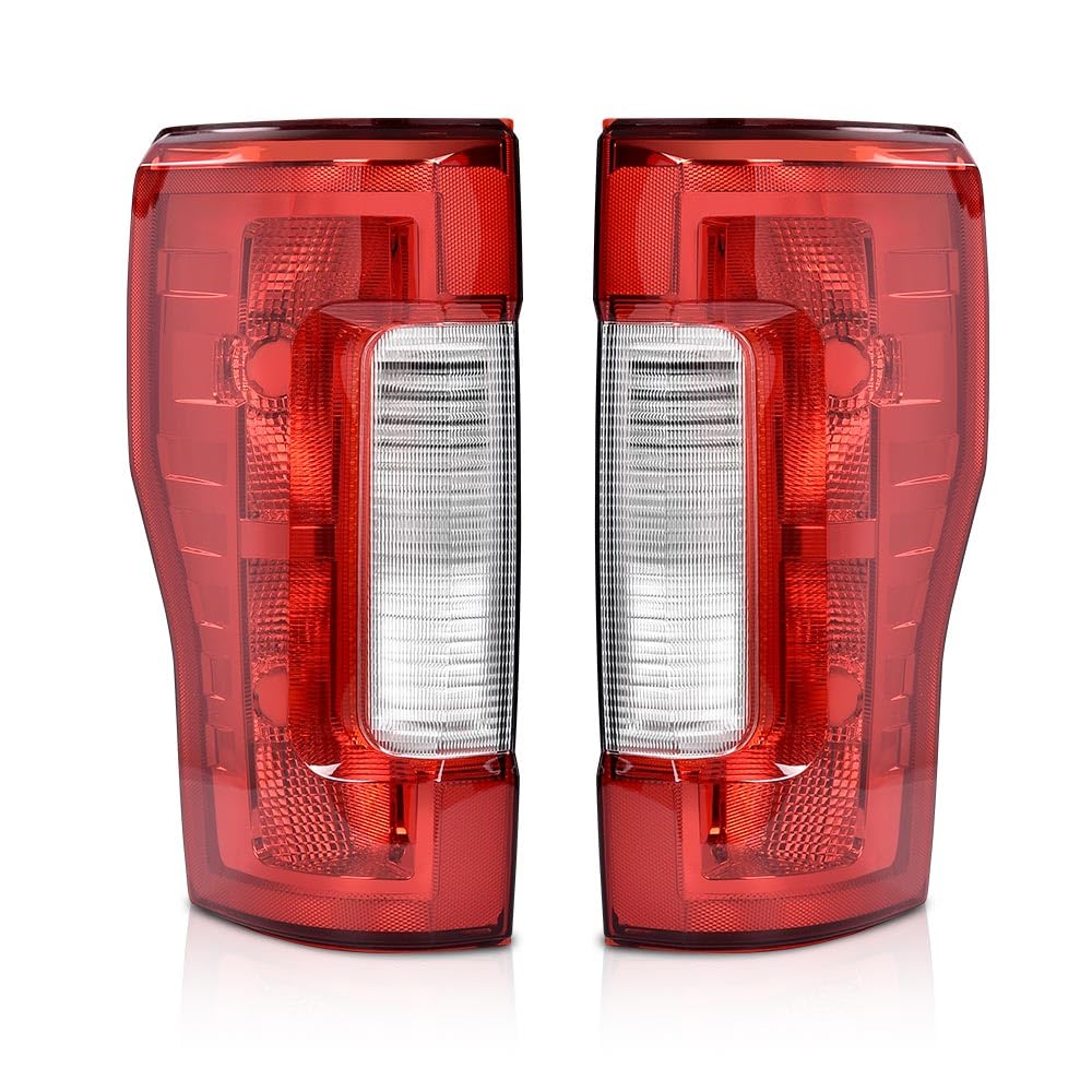 Pit66 Tail Lights Assembly Compatible With Ford F250 F350 Super Duty 2017-2019 Fit Factory Incandescent Tail Light W/O Blind Spo