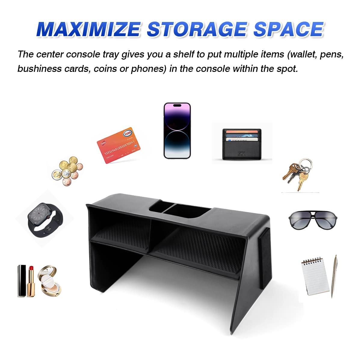 Karltys Center Console Organizer for VW Volkswagen Golf GTI R MK8 2022 2023 2024 2025 Accessories Center Console Insert Tray Sec