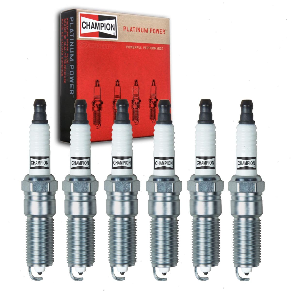 6 pc Champion Platinum Spark Plugs compatible with Ford F-150 3.7L V6 2011-2014