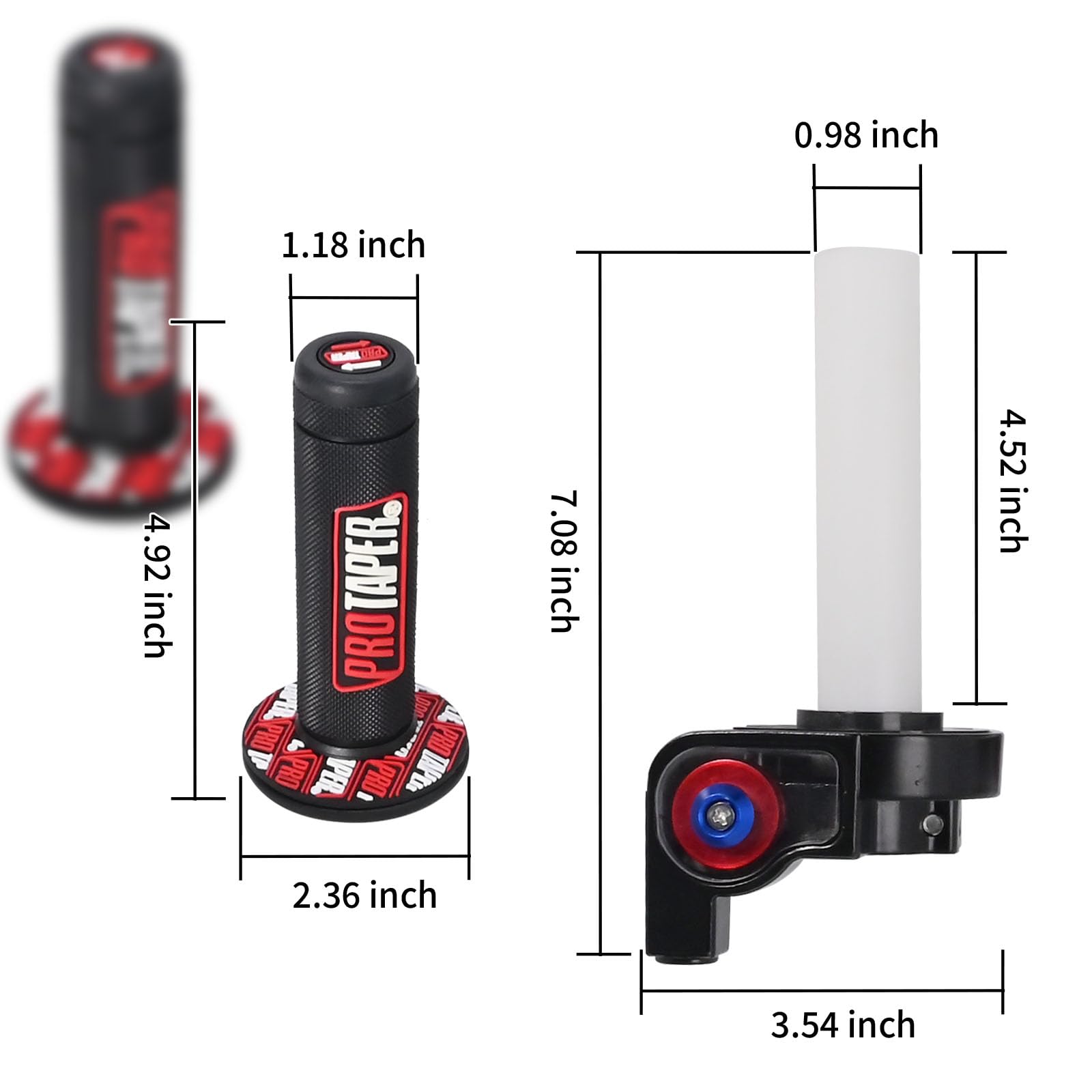 Cadufuelly 7/8' 22Mm Twist Throttle Accelerator Handle Grips And Cable Set Switch Replacement For Crf Klx Ttr 110 125 150 200 250Cc Mini Bike Atv Quad Pit Bike Dirt Bike (Red)
