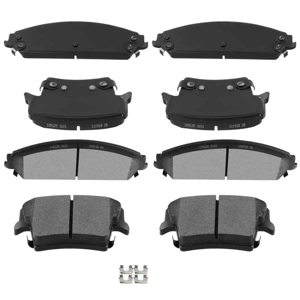 Automuto D1058 & D1057 Front Rear Ceramic Brake Pads Set Fit For 2005-2017 Chrysler 300,2009-2017 Dodge Challenger,2006-2017 Dod