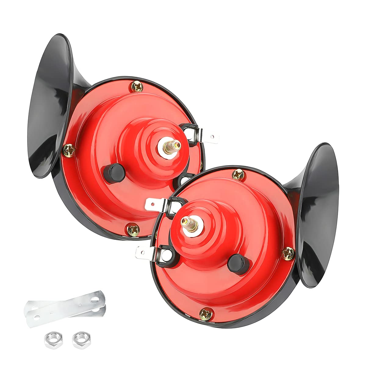 300Db Super Loud Train Horn, 2Pcs Car Air Electric Snail Double Horn, 12V Waterproof Air Horns Replacement Kit, Automotive Acces