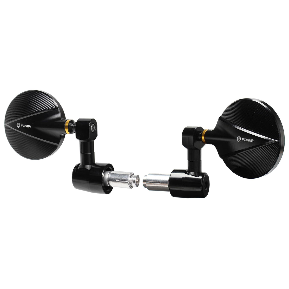 Fenrir Cnc Aluminum Alloy Cafe Racer Round Black Motorcycle Bar End Mirrors Side 22Mm 7/8' Inch Handlebar Mirror Universal Rear View For M8/M6 Super Sport Naked Street Bike Cruiser Scooter Minimoto