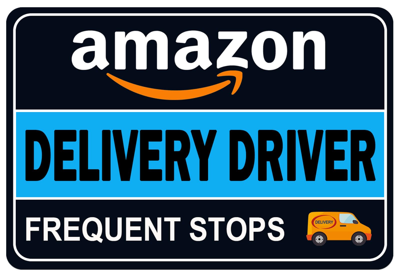 Delivery Driver Magnet for Car - Frequent Stops Removable Magnet Set - Reflective Delivery Magnetic Car Door and Bumper Sign - W