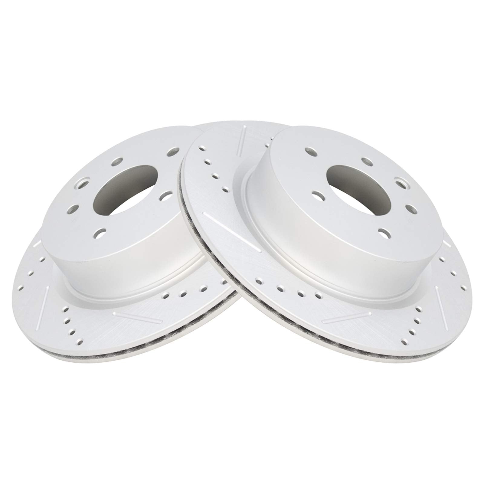 Trq Rear Performance Brake Rotor Drilled Slotted Pair Set For 350Z / 370Z / Ex35 / Ex37 / G25 / G35 / G37 / M35 / M45 / Qx50