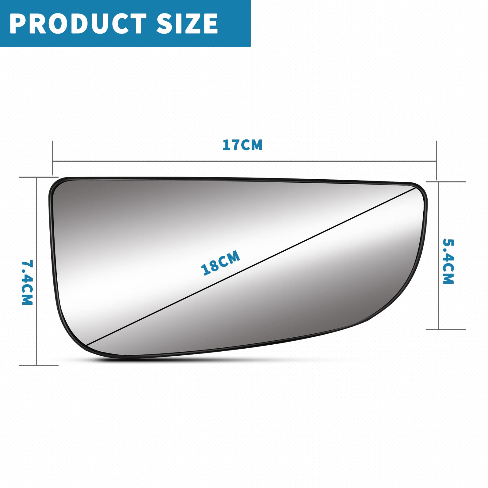 Passenger Side Lower Mirror Glass Compatible with 2009-2020 Dodge Ram 1500 2500 3500 4500 5500 Towing Mirrors - Right Side View Pass Convex Mirror w/Backing Plate Replace# 68067730AA