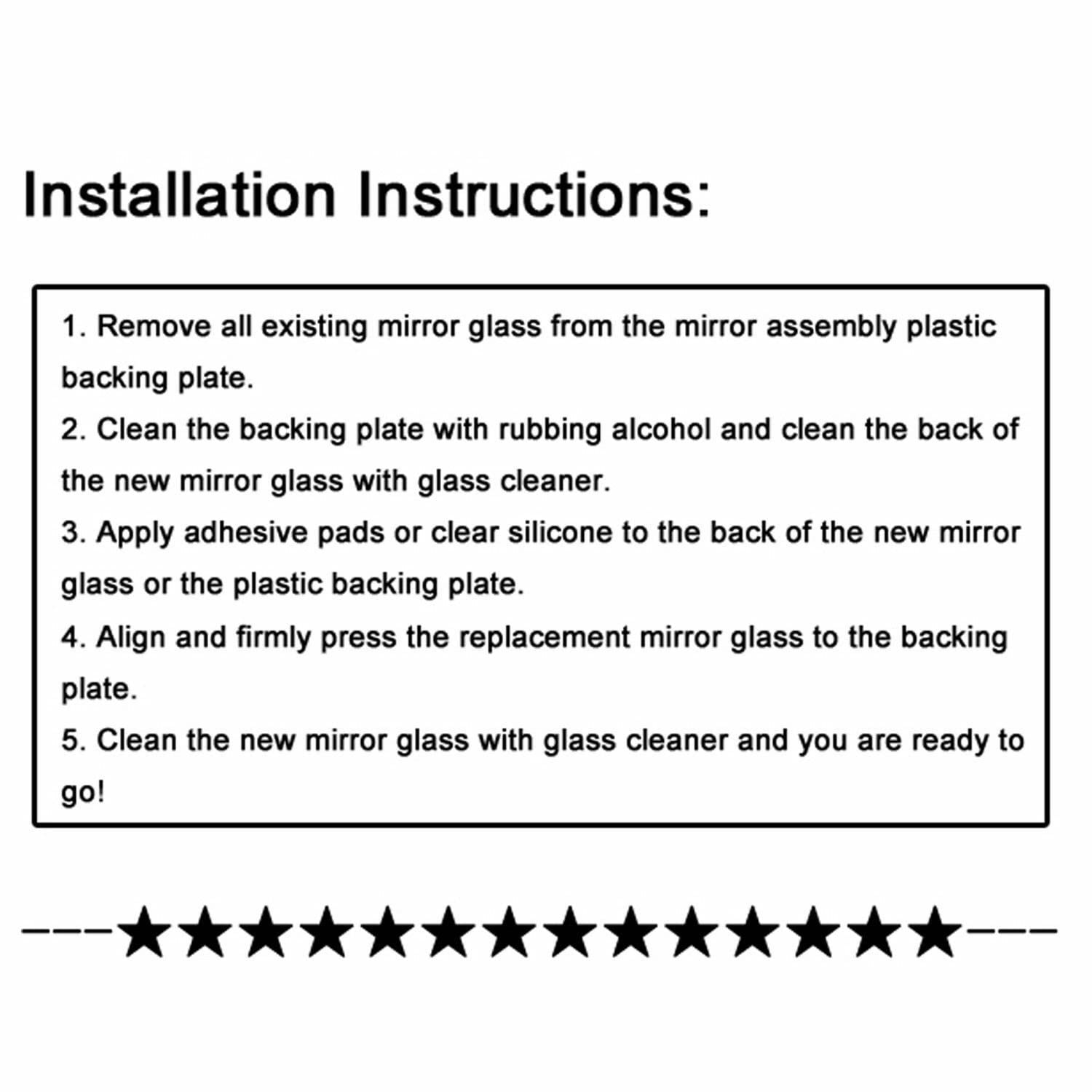 Jzsuper Side Mirror Glass Fit For Audi A3 A4 A5 Quattro, Rs5 S4 S5 Passenger Right Side Rh Convex, Including Adhesive (2010-2017)