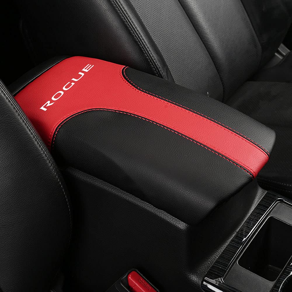 Xiter Car Armrest Cover Saver, 1 Pc Center Console Leather Pad Fit For Nissan Rogue 2014-2020, 2017-2022 Rogue Sport Central Con