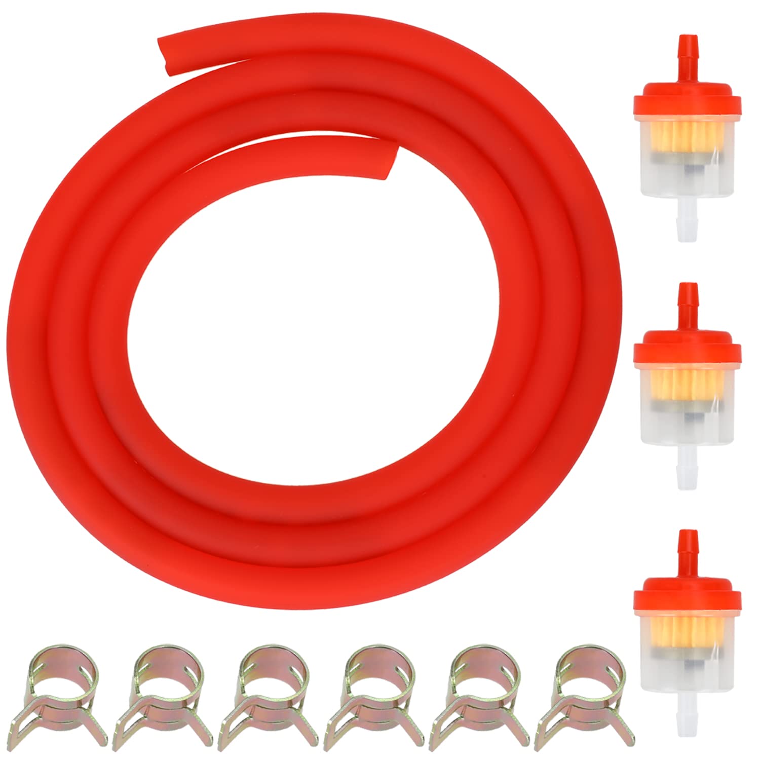Grehua Gas Fuel Filter Hose Tube Line Compatible With Gy6 50Cc 90Cc 150Cc 139Qmb 157Qmj Taotao Ssr Apollo 110 125 Scooter Atv Xr50 Crf50 Roketa Kazuma Dirt Pocket Bike Go Kart Dune Buggy Parts Red