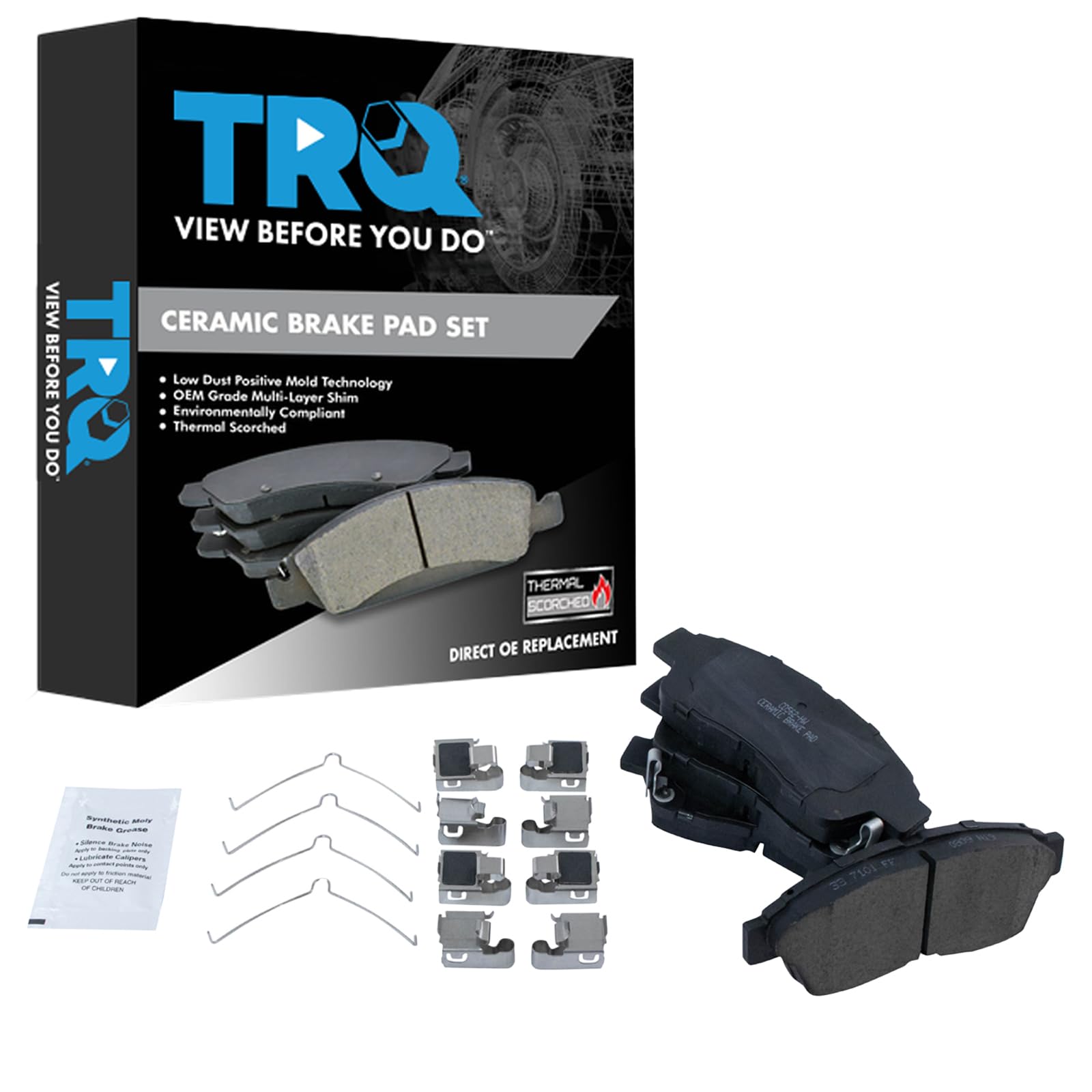 TRQ Front Brake Pads Ceramic Compatible with 1993-1997 Geo Prizm 1992-2001 Toyota Camry 1994-1997 Celica Corolla 1996-2000 RAV4
