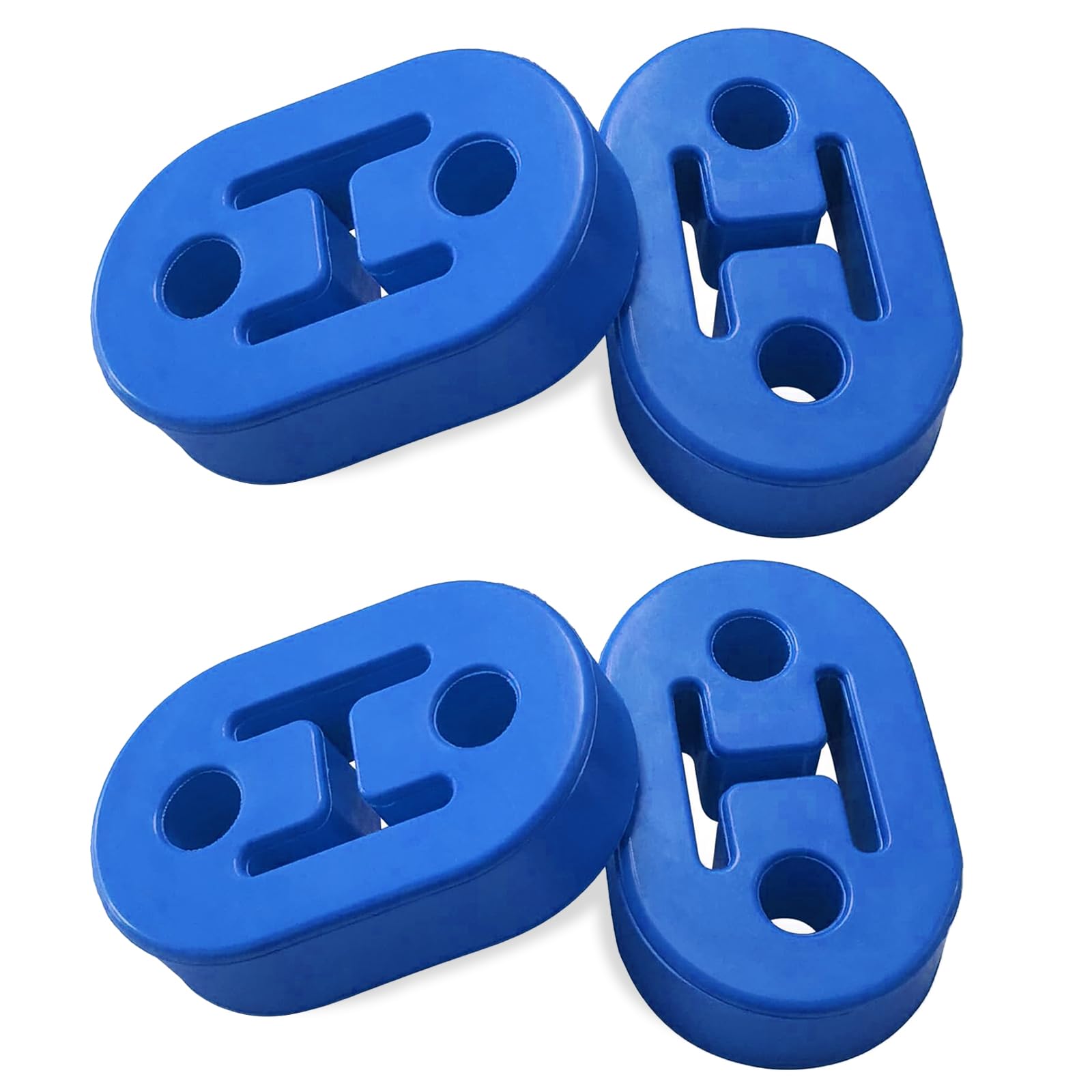 4Pcs Exhaust Hanger Rubber 2 Holes Adjustable Insulator Bushing Rubber Insulator High Density & Anti-Corrosion Rubber Universal 