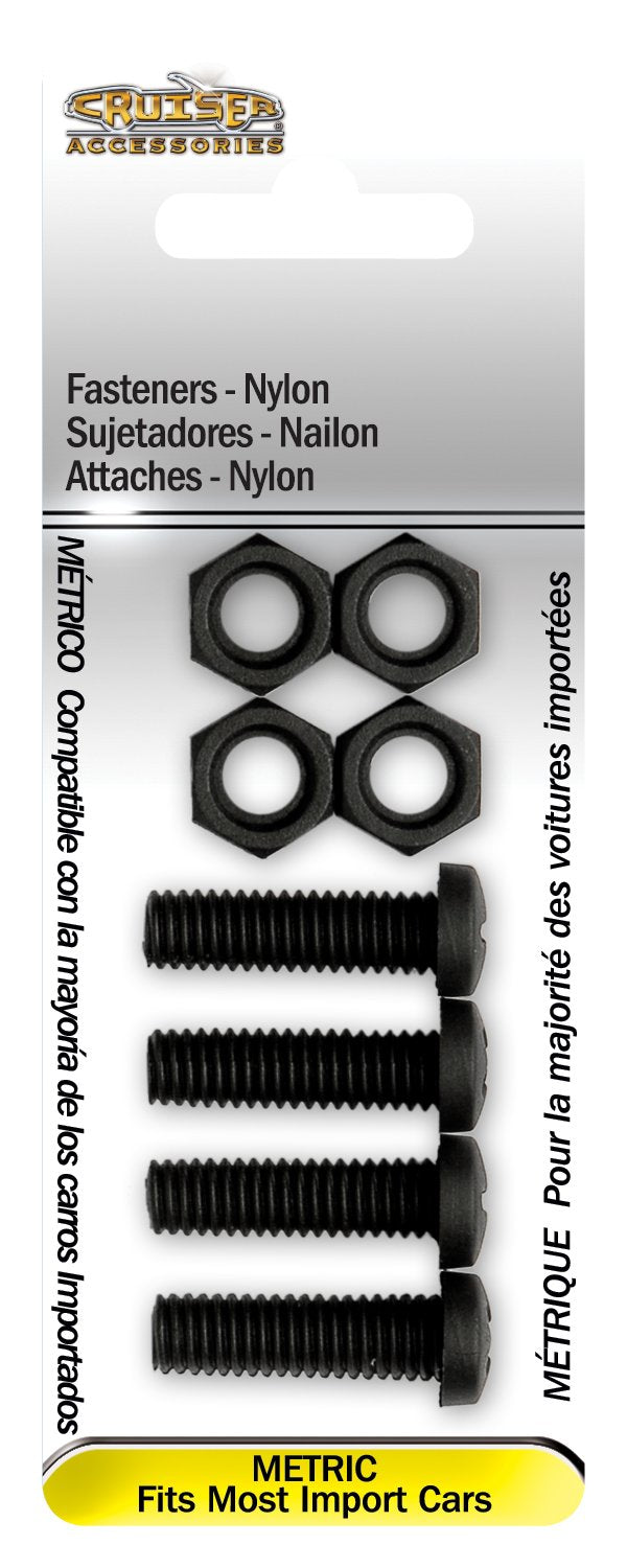Cruiser Accessories 80150 License Plate Frame Fasteners, Metric-Nylon, Black