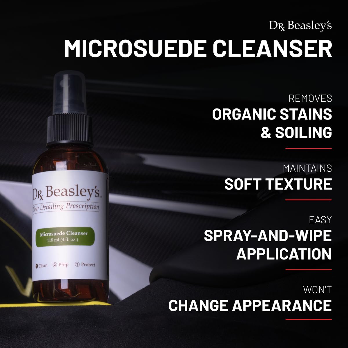 Dr. Beasley'S - I14D04 Microsuede Cleanser - 4 Oz., Removes Stains, Works On Ultrasuede Or Faux Suede
