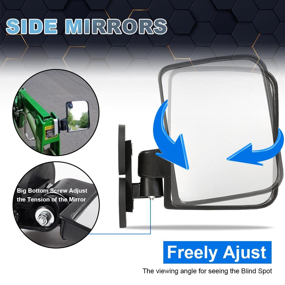 PIT66 Side Mirrors Rubber Coated 114lb 2.7   Rated Magnetic Tractor Mirror 1 Pair