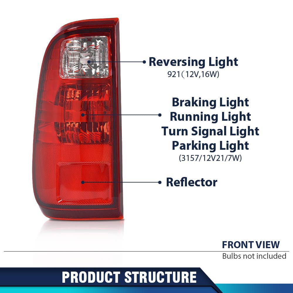 Pit66 Tail Lights Compatible With Ford F250 F350 F450 F550 2008-2016 Rear Light Lamp Assembly Drive & Passenger Side,Bc3Z13404A,