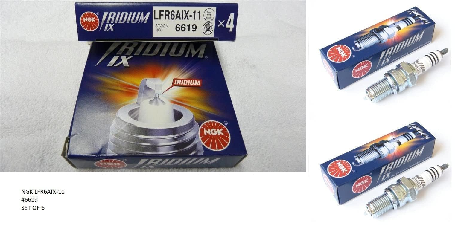 4 Pcsnew -- Ngk 6619 Iridium Spark Plugs Lfr6Aix-11
