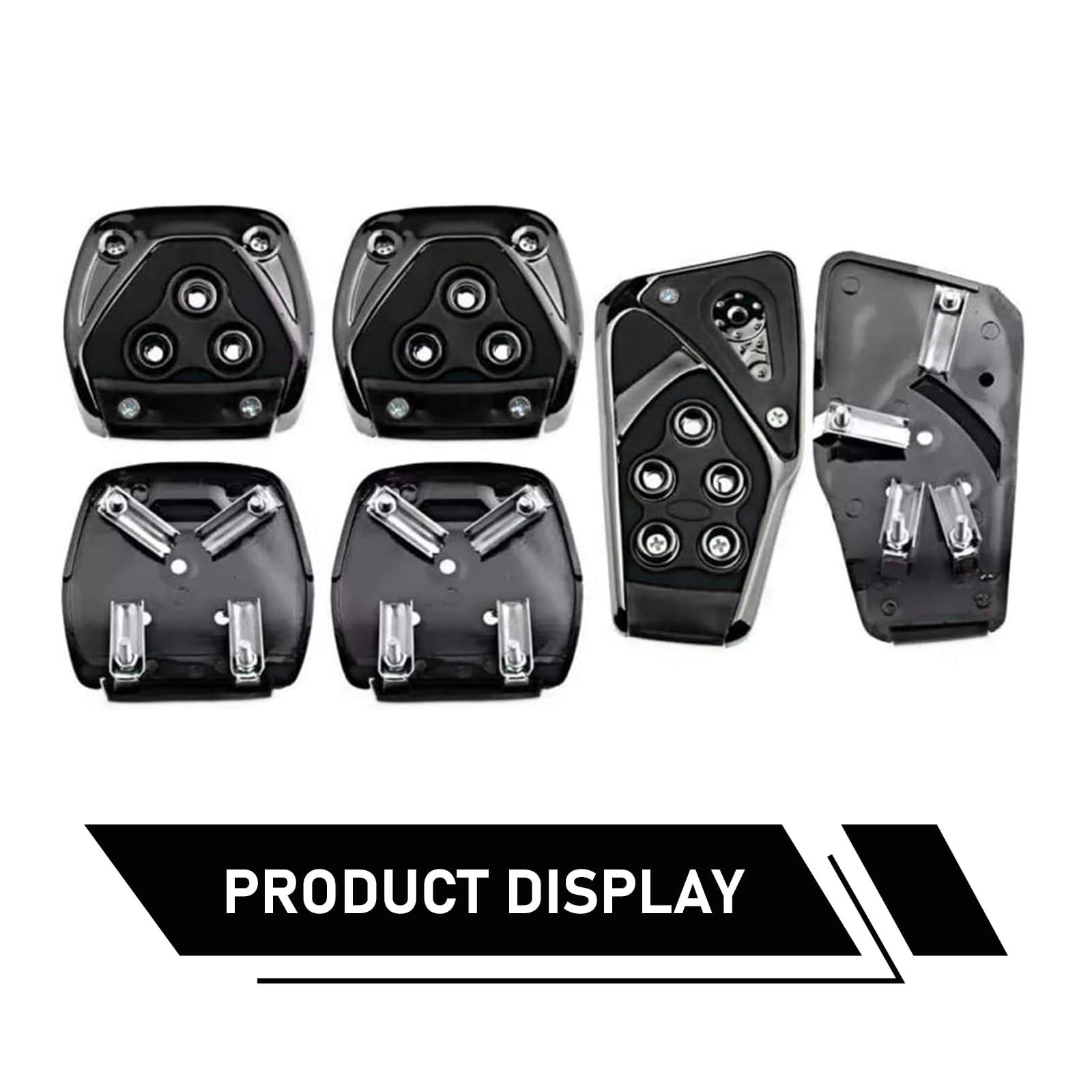 Fluher Pack-3 Car Pedal Set, Accelerator Clutch Brake Modified Pedal, Sports Racing Decorative Punch-Free Pedal, Universal for M