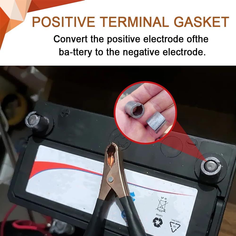 RGOAANC 2 Pair Battery Post Shim Lead, Car Battery Terminal Connector, Car Battery Negative Battery Terminal Adapter Positive Po
