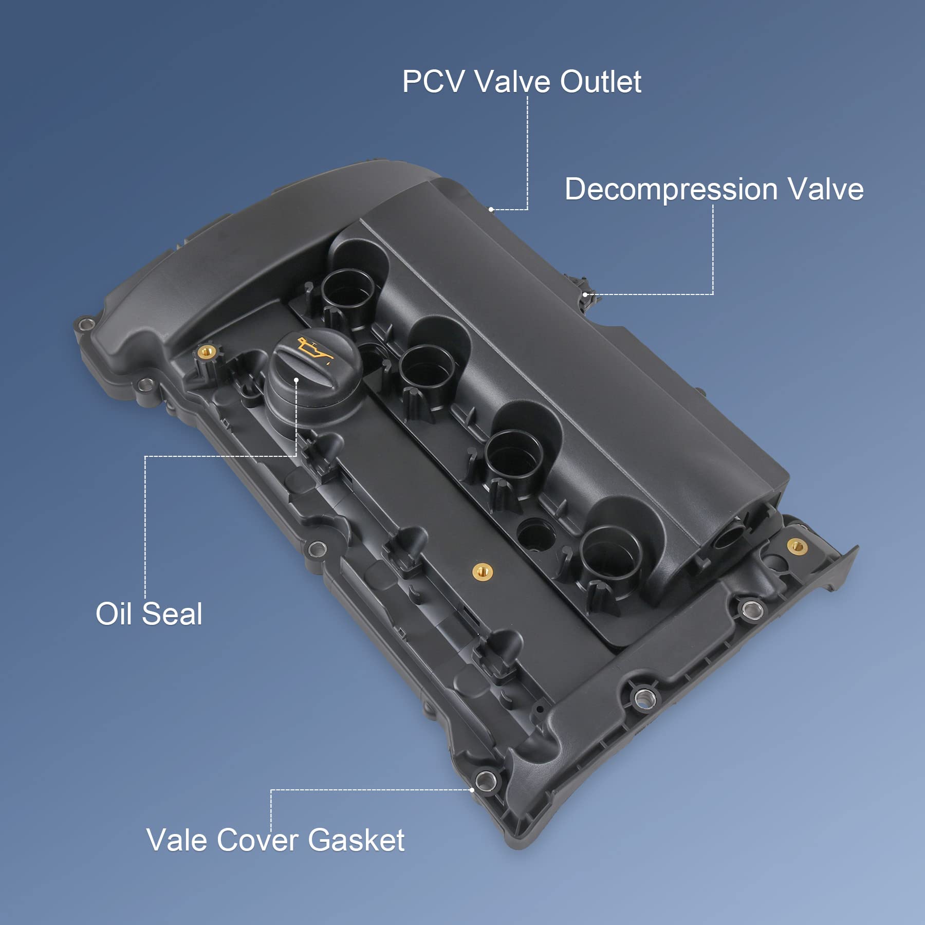 JDMSPEED New Engine Valve Cover Gasket Set Replacement for Mini Cooper S JCW R58 R59 R55 R56 R57 1.6L N14 Turbocharged Engine Replace 11127646555, 11127561714, 11127572854, 11127585907, 11127572851