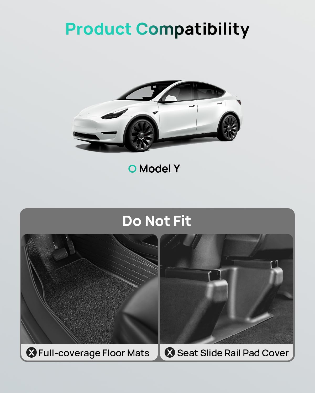 Halo Blk 2 Pack Waterproof Under Seat Storage Box Organizer, Upgraded 2-In-1 Underseat Hidden Tray For Tesla Model Y 2023-2021