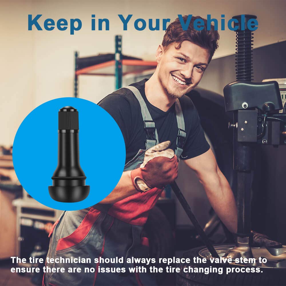 Riseuvo 5pcs TR413 Tire Valve Stem - Rubber Snap-in Valve Stems, Tire Valve for 0.453 Inch Rim Hole